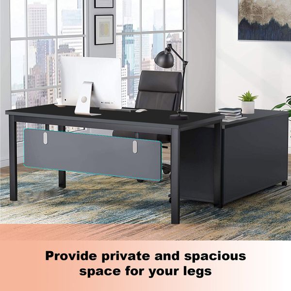 Computer Office Desk Study Bookcase Black Writing Study Laptop Table Bookshelf Workstation Storage Shelves Detachable Cabinet