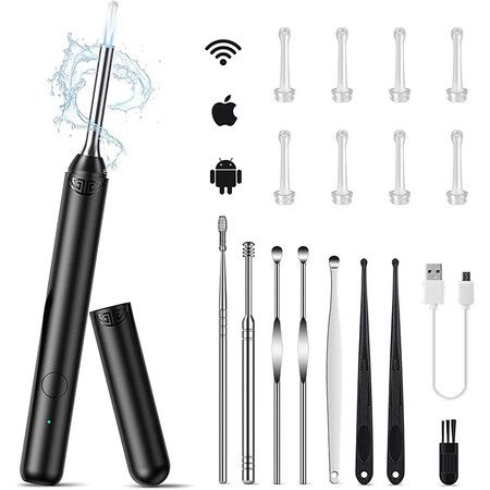 Ear Wax Removal, Ear Cleaner with Camera, Ear Wax Removal Tool Kit with Light, 1080P Ear Cleaning Kit, Ear Cleaning Kit for iPhone iPad Android Phones