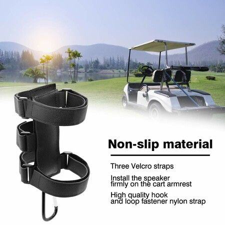 Portable Speaker Mount for Golf Cart Railing Bike or Boat -Waterproof Outdoor Adjustable Strap for Most Bluetooth Wireless Speakers Attachment Accessory Holder Bar Rail