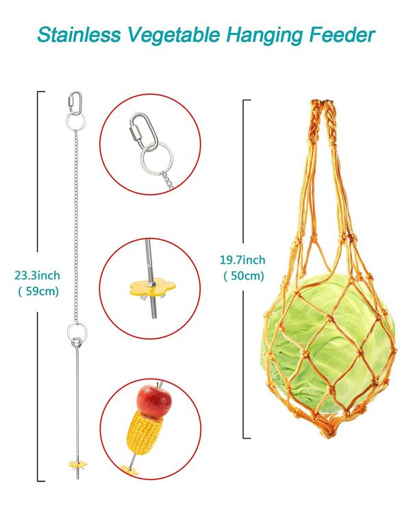 5 Packs Chicken Toys, Chicken Xylophone hens, Chicken Mirror Toys, Chicken Ladders Swing Toys and Vegetable Hanging Feeder Chicken Coop Accessories