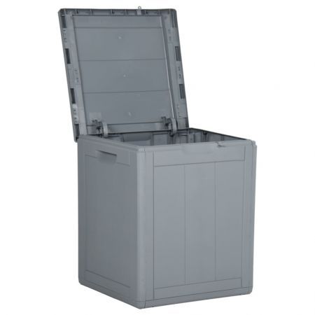 Garden Storage Box 90L Grey PP Rattan