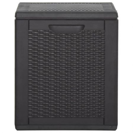 Garden Storage Box 90L Black PP Rattan