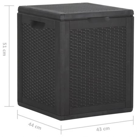 Garden Storage Box 90L Black PP Rattan