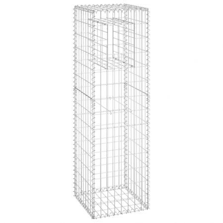 Gabion Basket Posts 2 pcs 40x40x140 cm Iron