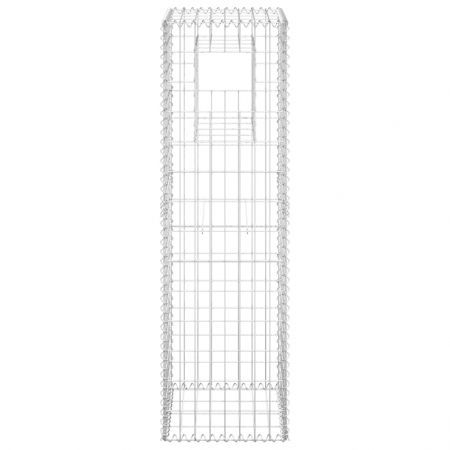 Gabion Basket Posts 2 pcs 40x40x140 cm Iron