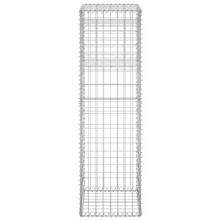 Gabion Basket Posts 2 pcs 40x40x140 cm Iron