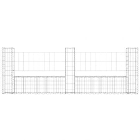 U-shape Gabion Basket with 3 Posts Iron 260x20x100 cm