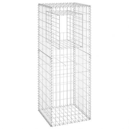 Gabion Basket Posts 2 pcs 50x50x140 cm Iron