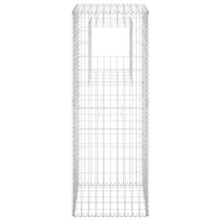 Gabion Basket Posts 2 pcs 50x50x140 cm Iron