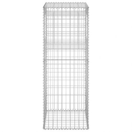 Gabion Basket Posts 2 pcs 50x50x140 cm Iron