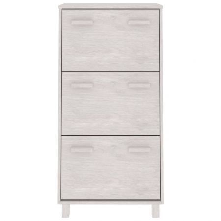 Shoe Cabinet "HAMAR" White 59.5x35x117 cm Solid Wood Pine