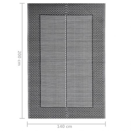 Outdoor Rug Black 140x200 cm PP