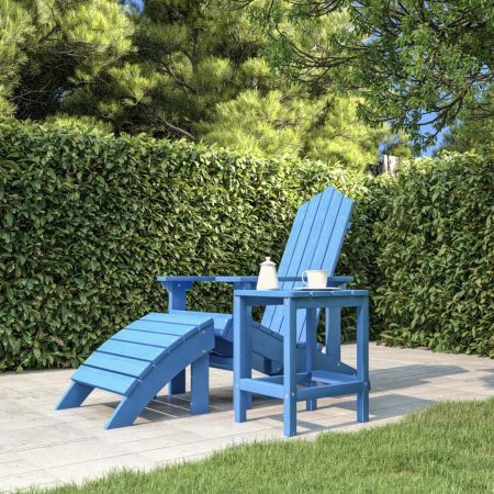 Garden Adirondack Table Aqua Blue 38x38x46 cm HDPE