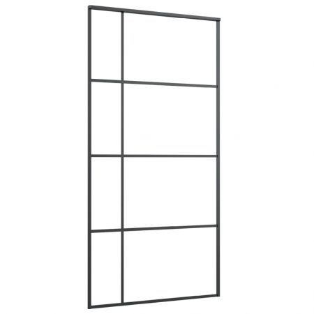 Sliding Door Frosted ESG Glass and Aluminium 102.5x205 cm Black