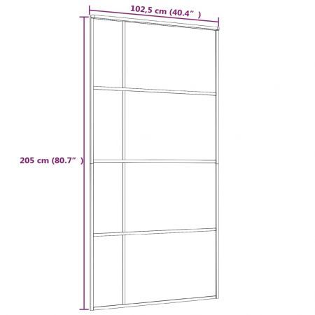 Sliding Door Frosted ESG Glass and Aluminium 102.5x205 cm Black