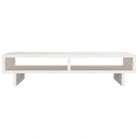 Monitor Stand White 60x27x14 cm Solid Wood Pine