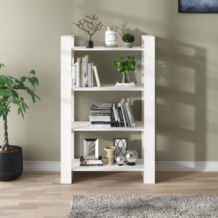 Book Cabinet/Room Divider White 80x35x125 cm Solid Wood Pine