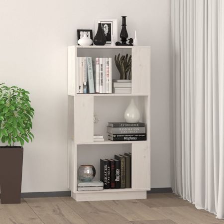 Book Cabinet/Room Divider White 51x25x101 cm Solid Wood Pine