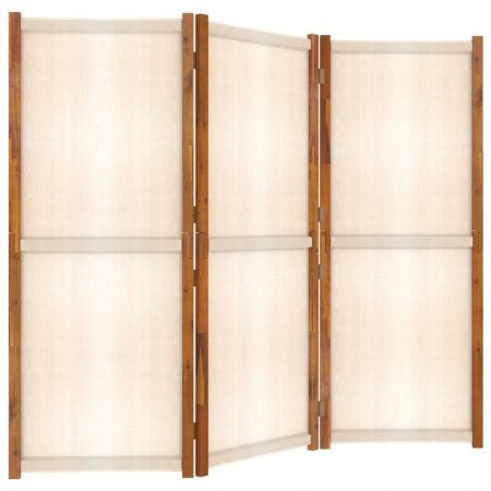 3-Panel Room Divider Cream White 210x180 cm