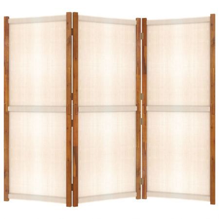 3-Panel Room Divider Cream White 210x180 cm