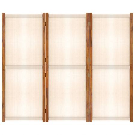 3-Panel Room Divider Cream White 210x180 cm