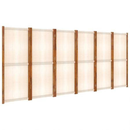 6-Panel Room Divider Cream White 420x180 cm