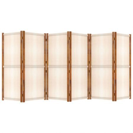 6-Panel Room Divider Cream White 420x180 cm