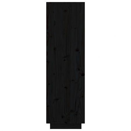 Highboard Black 74x35x117 cm Solid Wood Pine