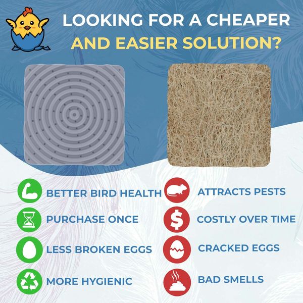 4 Pack Washable Chicken Nesting Pads for Laying Eggs - Nesting Pads for Chicken Coop - Gray Nesting Box Pads for Chickens -  Durable Chicken Bedding for Coop,Poultry Nest Box Pads for Chickens