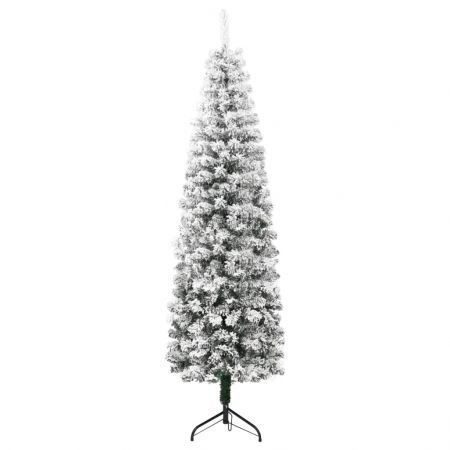 Slim Artificial Half Christmas Tree with Flocked Snow 180 cm