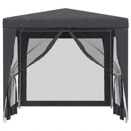 Party Tent with 4 Mesh Sidewalls Anthracite 2.5x2.5 m HDPE