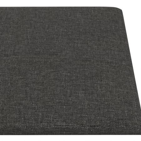 Wall Panels 12 pcs Dark Grey 90x15 cm Fabric 1.62 m²