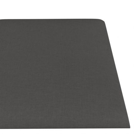 Wall Panels 12 pcs Dark Grey 30x15 cm Fabric 0.54 m²