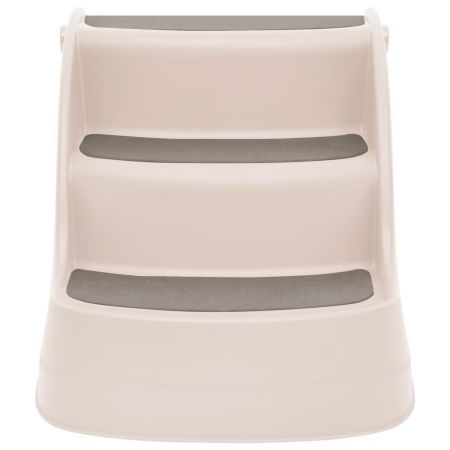 Folding 3-Step Dog Stairs Cream 50x38x38 cm Plastic