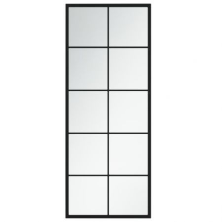 Wall Mirror Black 100x40 cm Metal