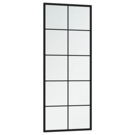 Wall Mirror Black 100x40 cm Metal