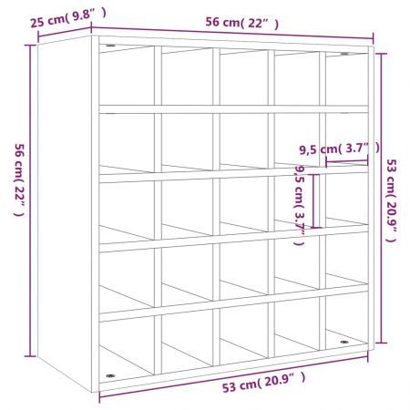 Wine Cabinet 56x25x56 cm Solid Wood Pine