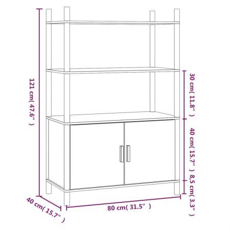 Highboard 80x40x121 cm Engineered Wood