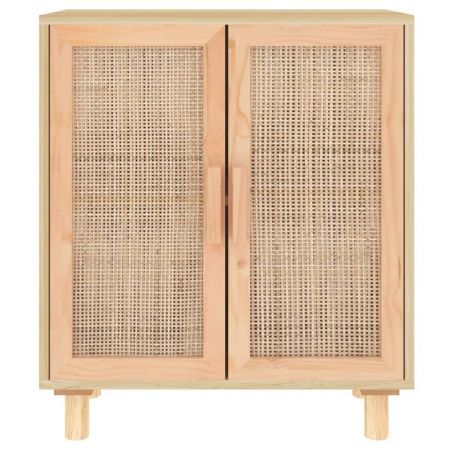 Sideboard Brown 60x30x70 cm Solid Wood Pine and Natural Rattan