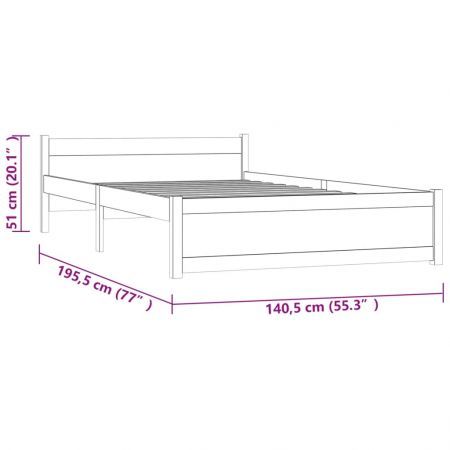 Bed Frame Solid Wood 137x187 Double Size