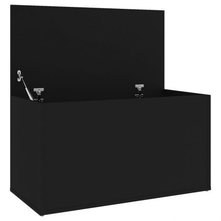 Storage Chest Black 84x42x46 cm Engineered Wood