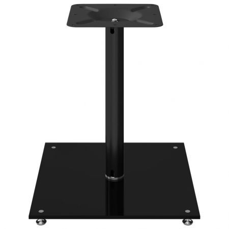 Speaker Stands 2 pcs Black Tempered Glass 1 Pillar Design