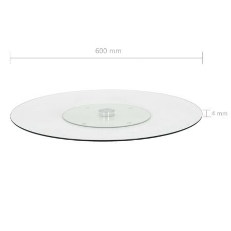 Rotating Serving Plate Transparent 60 cm Tempered Glass