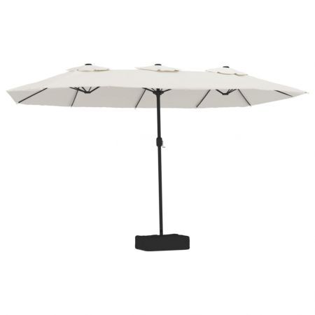 Double-Head Parasol Sand White 449x245 cm