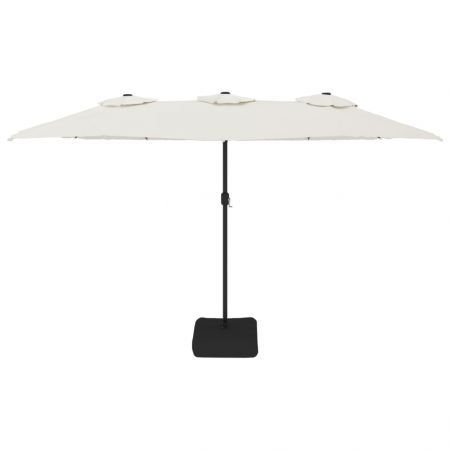 Double-Head Parasol Sand White 449x245 cm