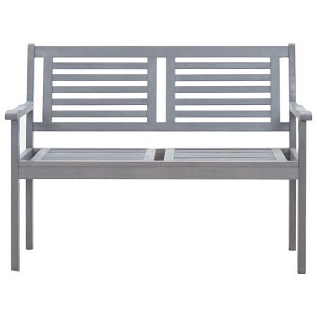 2-Seater Garden Bench 120 cm Grey Solid Eucalyptus Wood