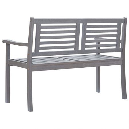 2-Seater Garden Bench 120 cm Grey Solid Eucalyptus Wood