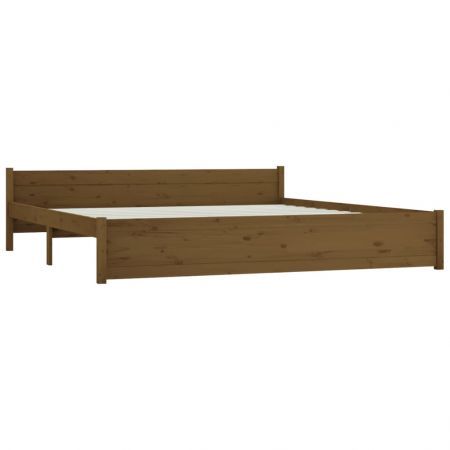 Bed Frame Honey Brown Solid Wood 183x203 cm King Size