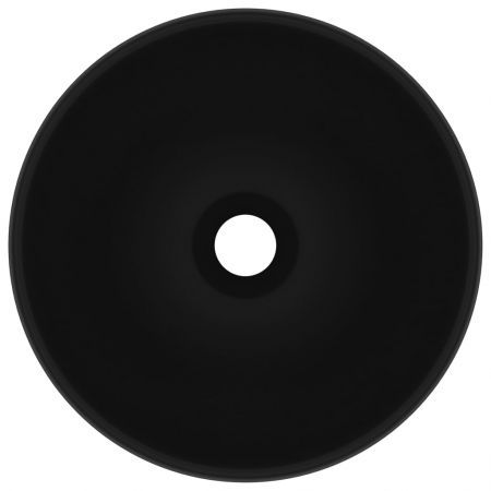 Luxury Bathroom Basin Round Matt Black 32.5x14 cm Ceramic