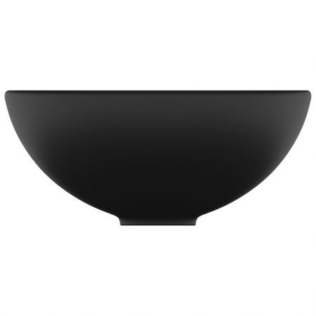 Luxury Bathroom Basin Round Matt Black 32.5x14 cm Ceramic